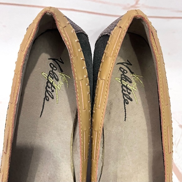 Very Volatile Chunky Leather Snakeskin Stitch Loafer Wooden Platform Heels - Picture 5 of 9